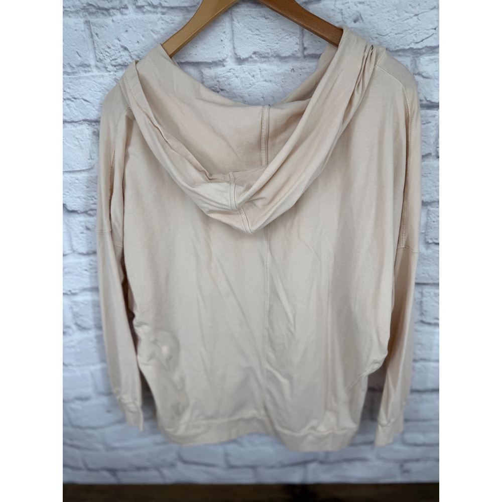 AnyBody Womens Beige Dolman Blend V-Neck Pullover Hoodie Sweatshirt Size M - Picture 5 of 7